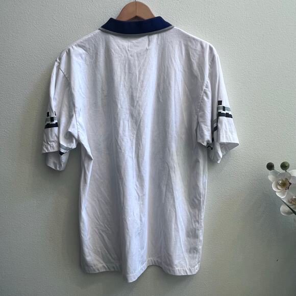 Vintage Cowboys Men's White Abstract Print Polo True Fan Short Sleeve Size M - Picture 6 of 6